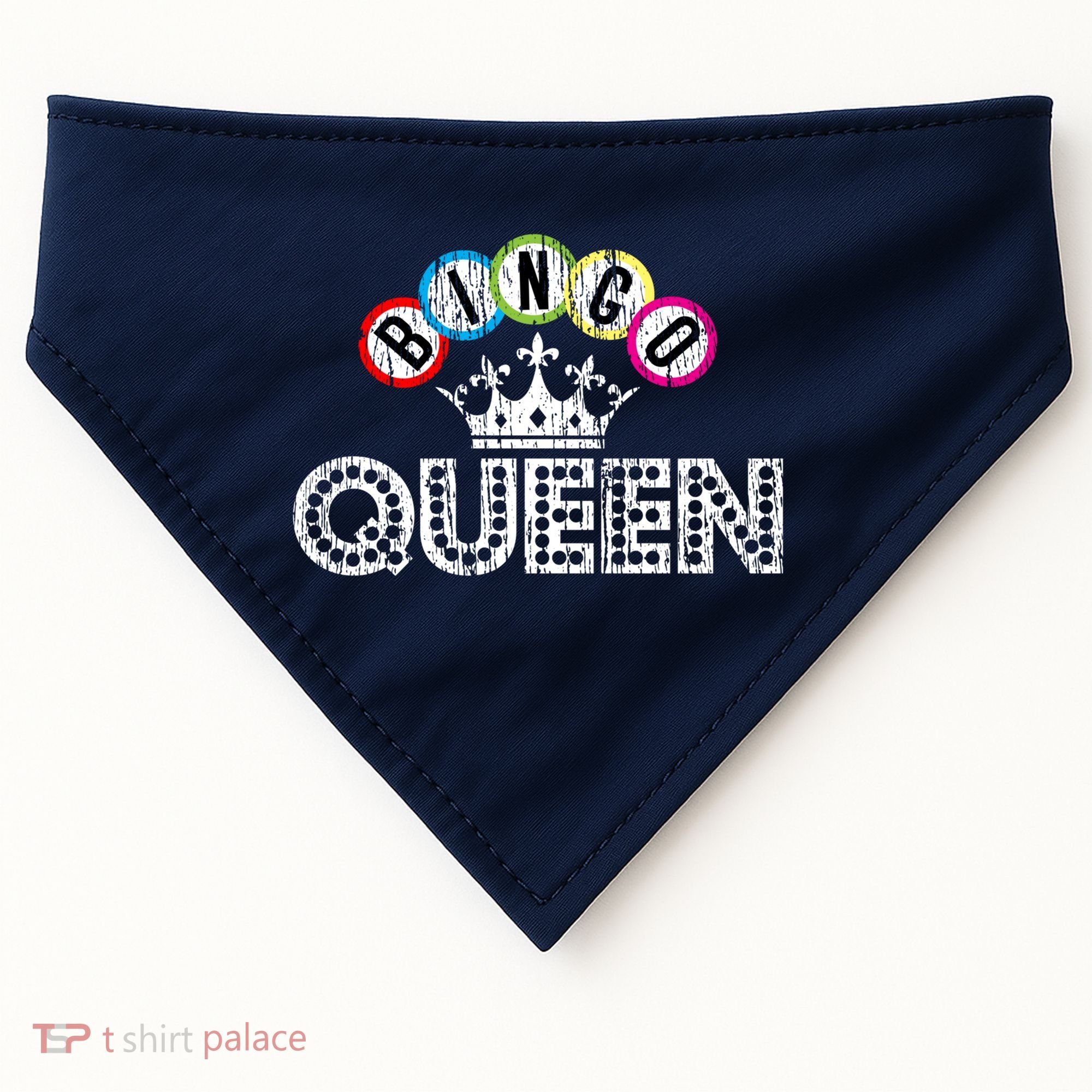 Bingo Casino Night Crown Bingo Queen Gift USA-Made Doggie Bandana