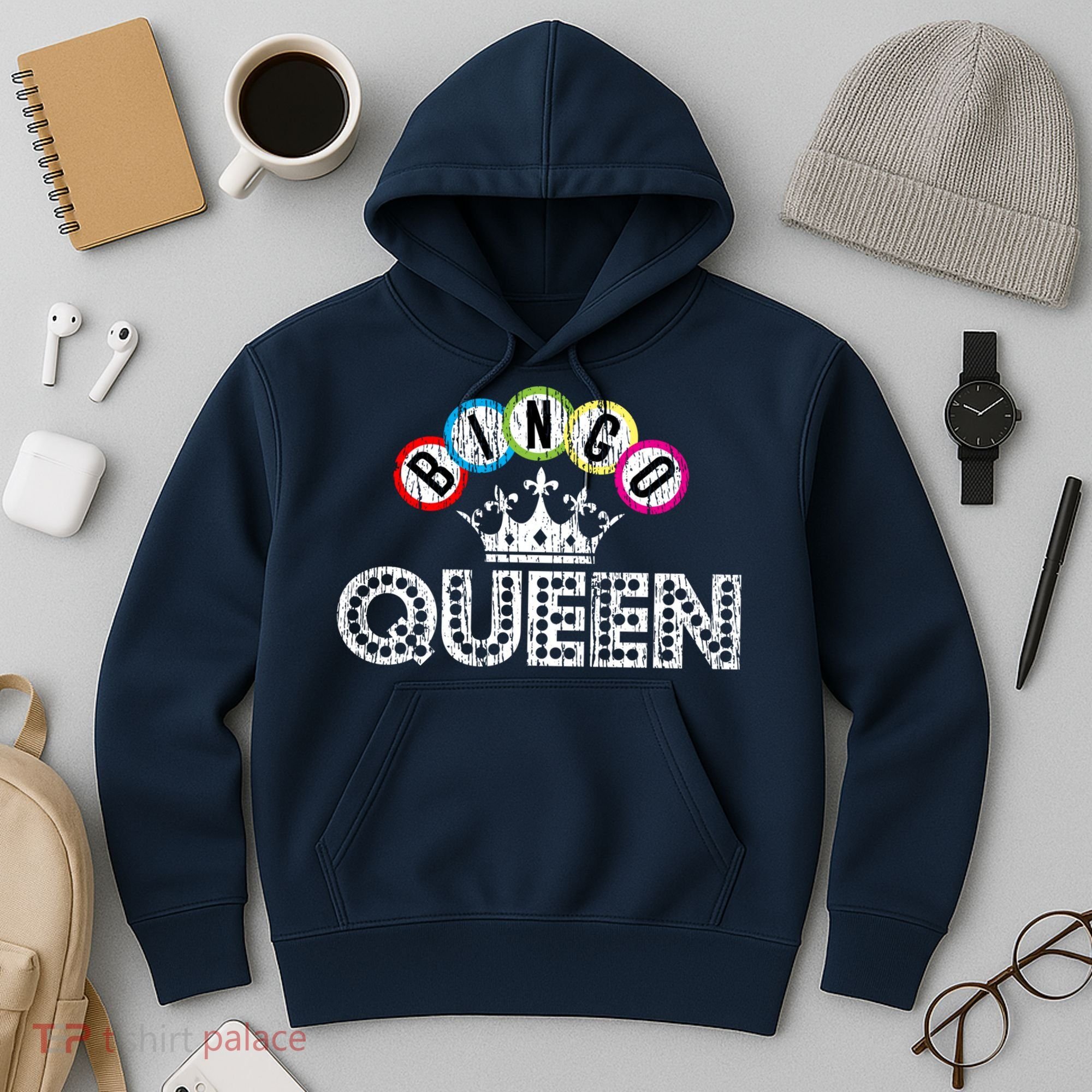Bingo Casino Night Crown Bingo Queen Gift Hoodie