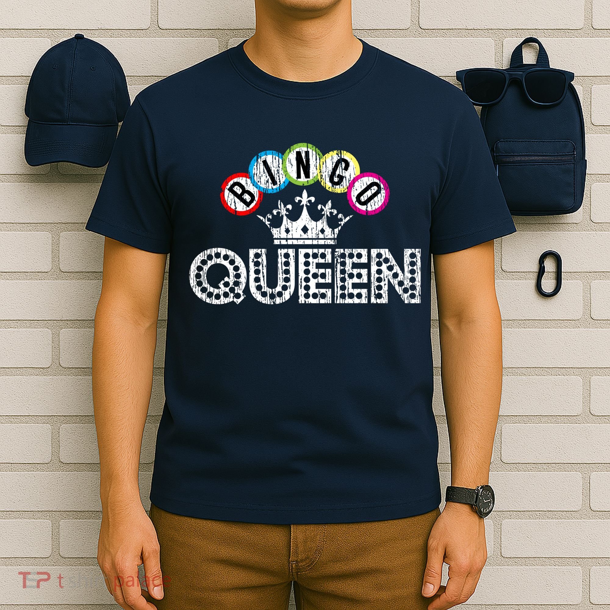 Bingo Casino Night Crown Bingo Queen Gift T-Shirt