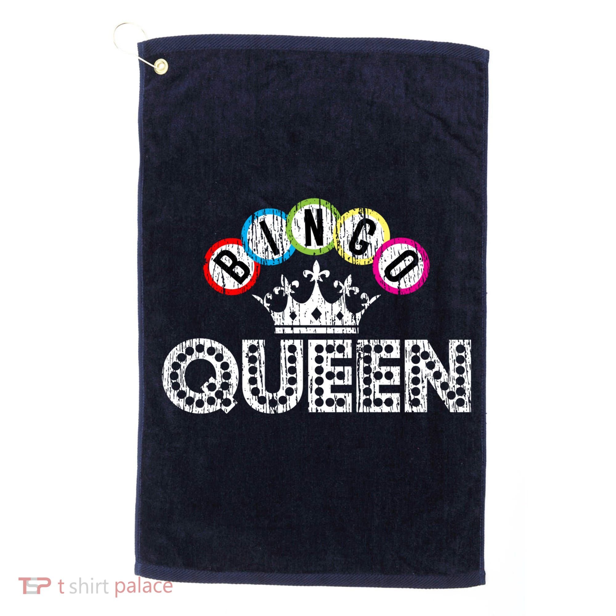 Bingo Casino Night Crown Bingo Queen Gift Golf Towel