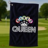 Bingo Casino Night Crown Bingo Queen Gift Golf Towel thumb 1