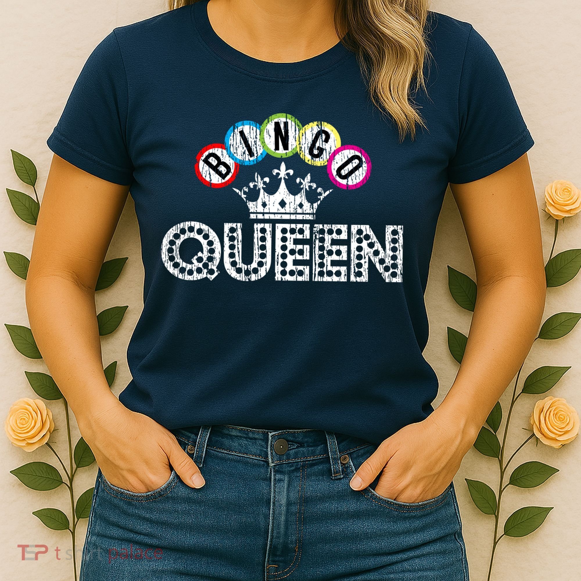 Bingo Casino Night Crown Bingo Queen Gift Women's T-Shirt
