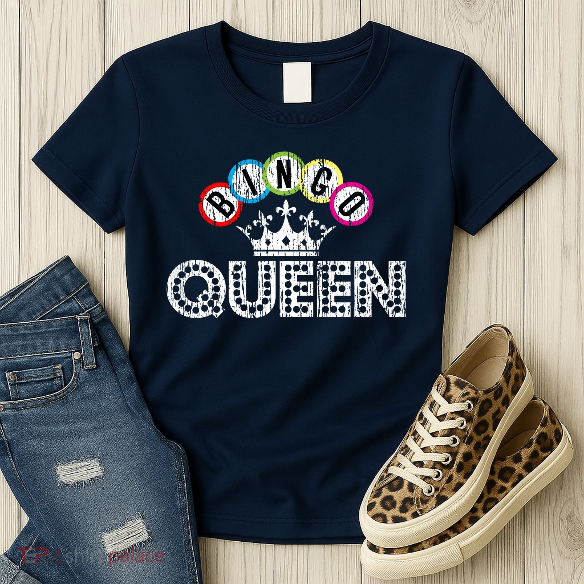 Bingo Casino Night Crown Bingo Queen Gift Women's T-Shirt