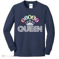Bingo Casino Night Crown Bingo Queen Gift Kids Long Sleeve Shirt thumb 0