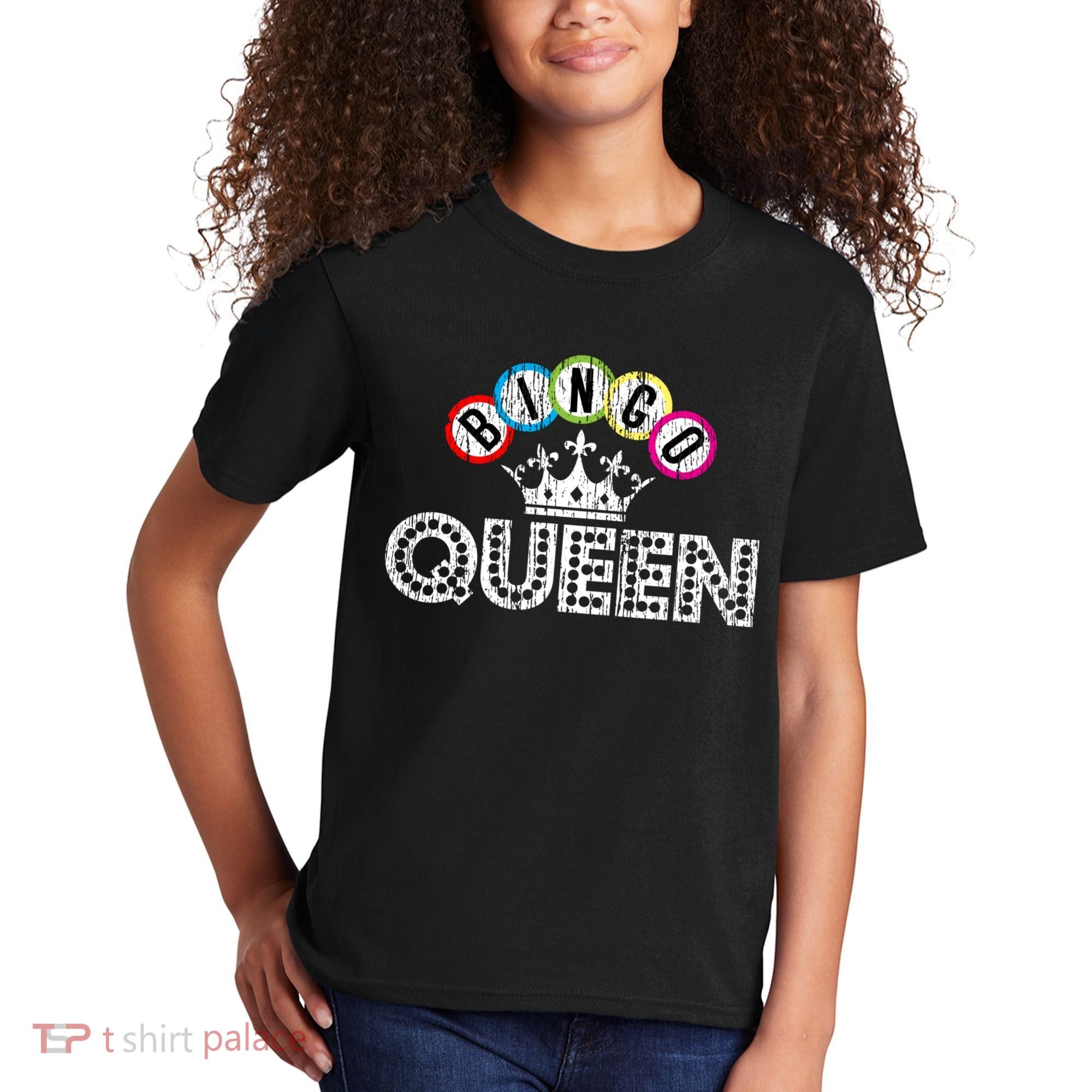 Bingo Casino Night Crown Bingo Queen Gift Kids T-Shirt