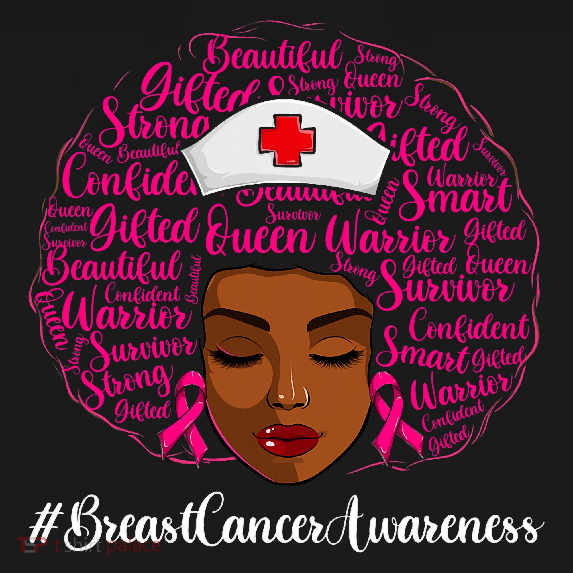 Breast Cancer Nursing African Black Nurse Ribbon Hoodie
