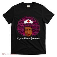 Breast Cancer Nursing African Black Nurse Ribbon T-Shirt thumb 0