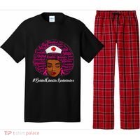 Breast Cancer Nursing African Black Nurse Ribbon Pajama Set thumb 0
