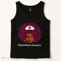Breast Cancer Nursing African Black Nurse Ribbon Tank Top thumb 2