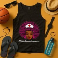 Breast Cancer Nursing African Black Nurse Ribbon Tank Top thumb 4