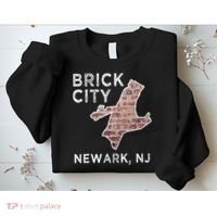 Brick City Newark NJ City New Jersey Map graphic Sweatshirt thumb 2
