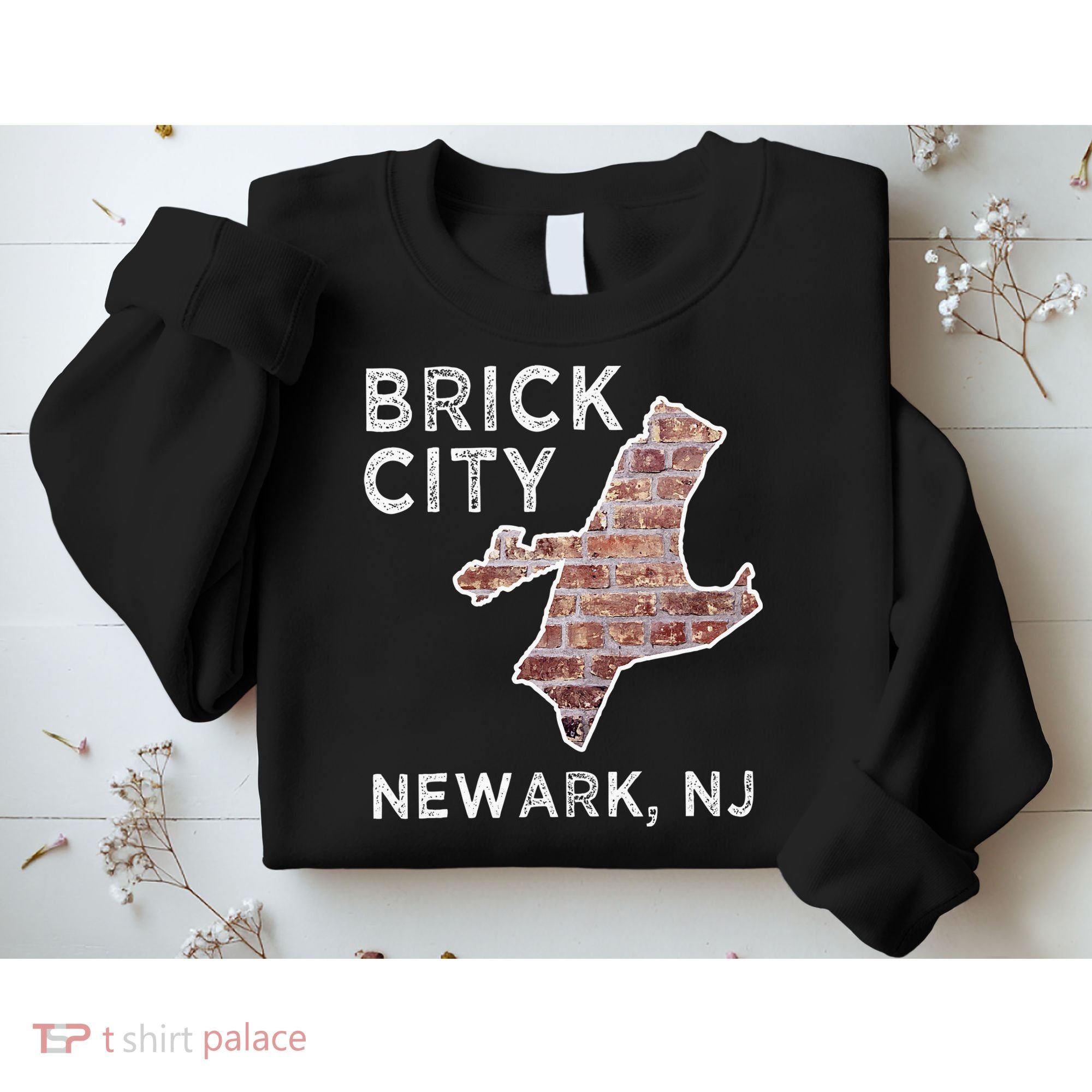 Brick City Newark NJ City New Jersey Map graphic Sweatshirt