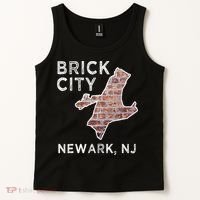 Brick City Newark NJ City New Jersey Map graphic Tank Top thumb 2