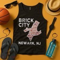 Brick City Newark NJ City New Jersey Map graphic Tank Top thumb 4