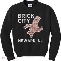Brick City Newark NJ City New Jersey Map graphic Kids Sweatshirt thumb 0