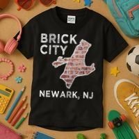 Brick City Newark NJ City New Jersey Map graphic Kids T-Shirt thumb 3