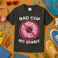 Bad Cop No Donut Law Enforcement Policeman Police Officer Kids T-Shirt thumb 3