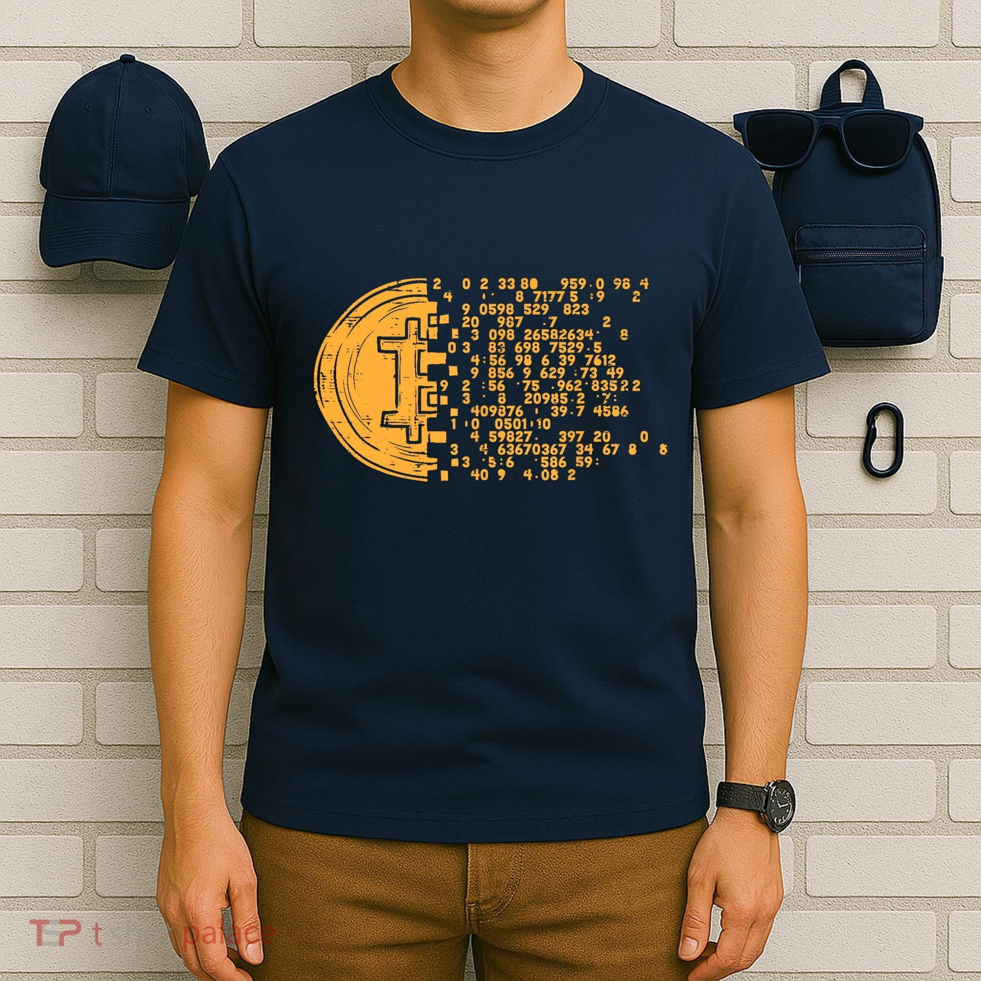 Bitcoin Coin Numbers Btc Crypto Cryptocurrency Miner Trader T-Shirt