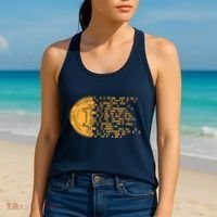Bitcoin Coin Numbers Btc Crypto Cryptocurrency Miner Trader Women's Tank Top thumb 2