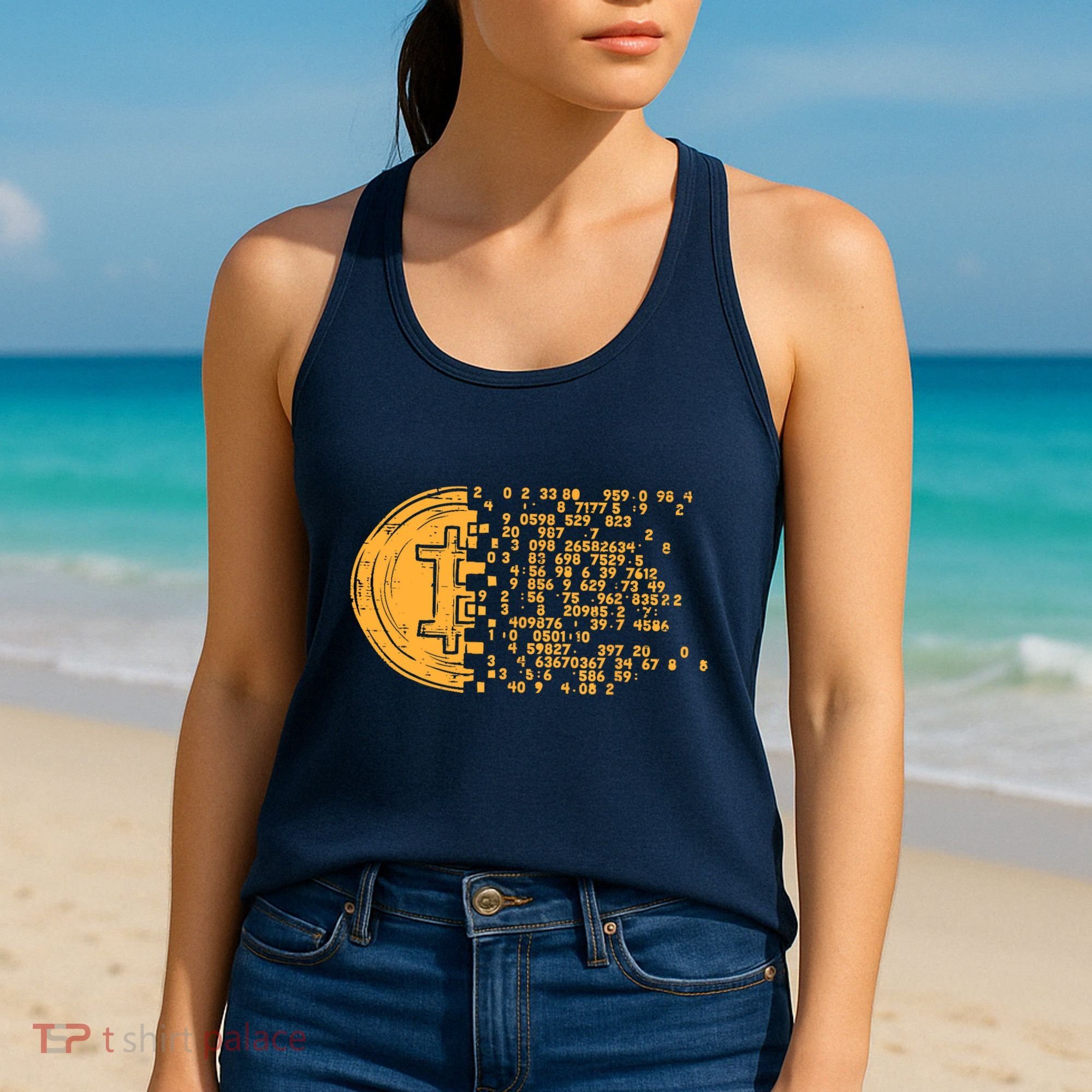 Bitcoin Coin Numbers Btc Crypto Cryptocurrency Miner Trader Women's Tank Top