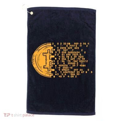 Bitcoin Coin Numbers Btc Crypto Cryptocurrency Miner Trader Golf Towel