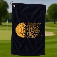 Bitcoin Coin Numbers Btc Crypto Cryptocurrency Miner Trader Golf Towel thumb 1