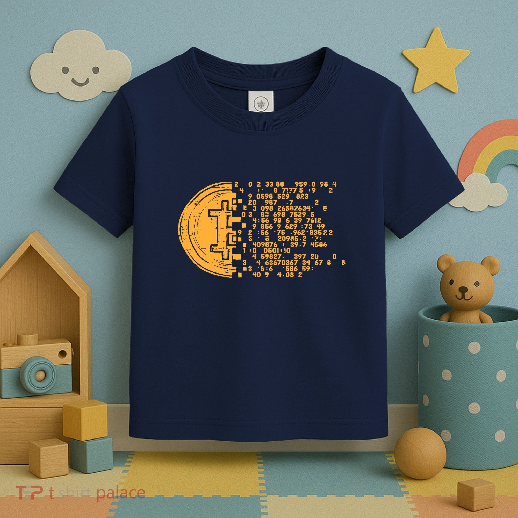 Bitcoin Coin Numbers Btc Crypto Cryptocurrency Miner Trader Toddler T-Shirt