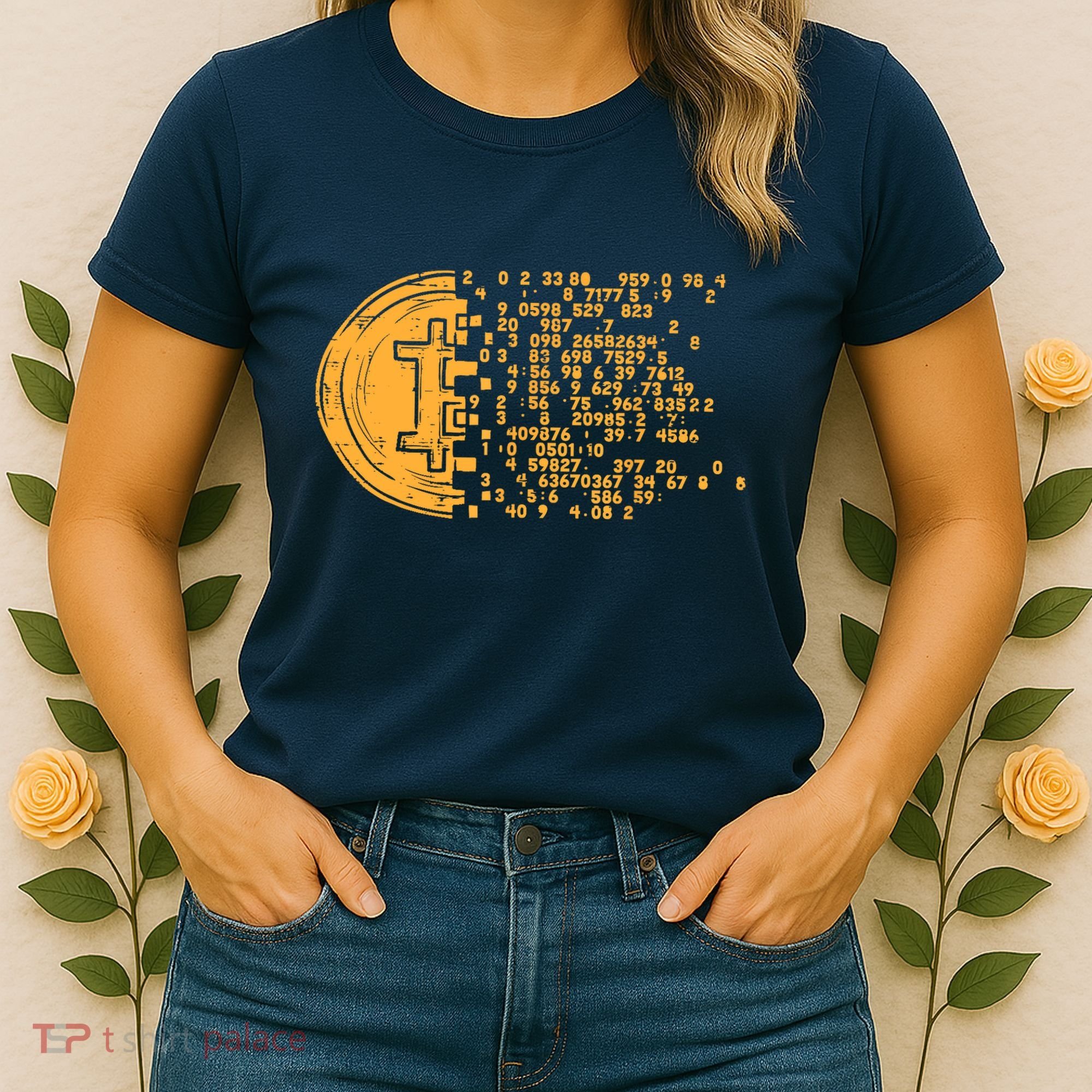 Bitcoin Coin Numbers Btc Crypto Cryptocurrency Miner Trader Women's T-Shirt