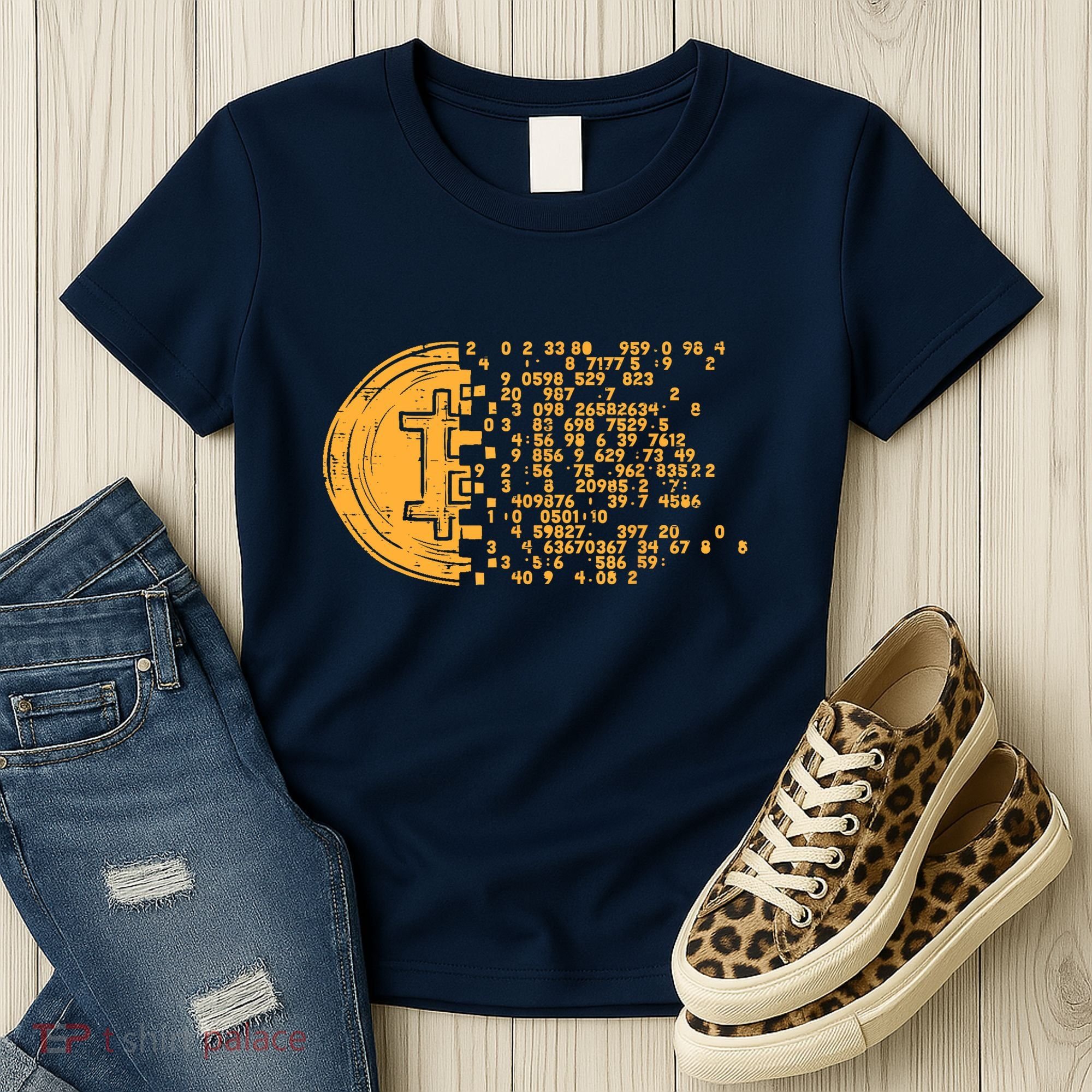 Bitcoin Coin Numbers Btc Crypto Cryptocurrency Miner Trader Women's T-Shirt