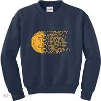 Bitcoin Coin Numbers Btc Crypto Cryptocurrency Miner Trader Kids Sweatshirt thumb 0