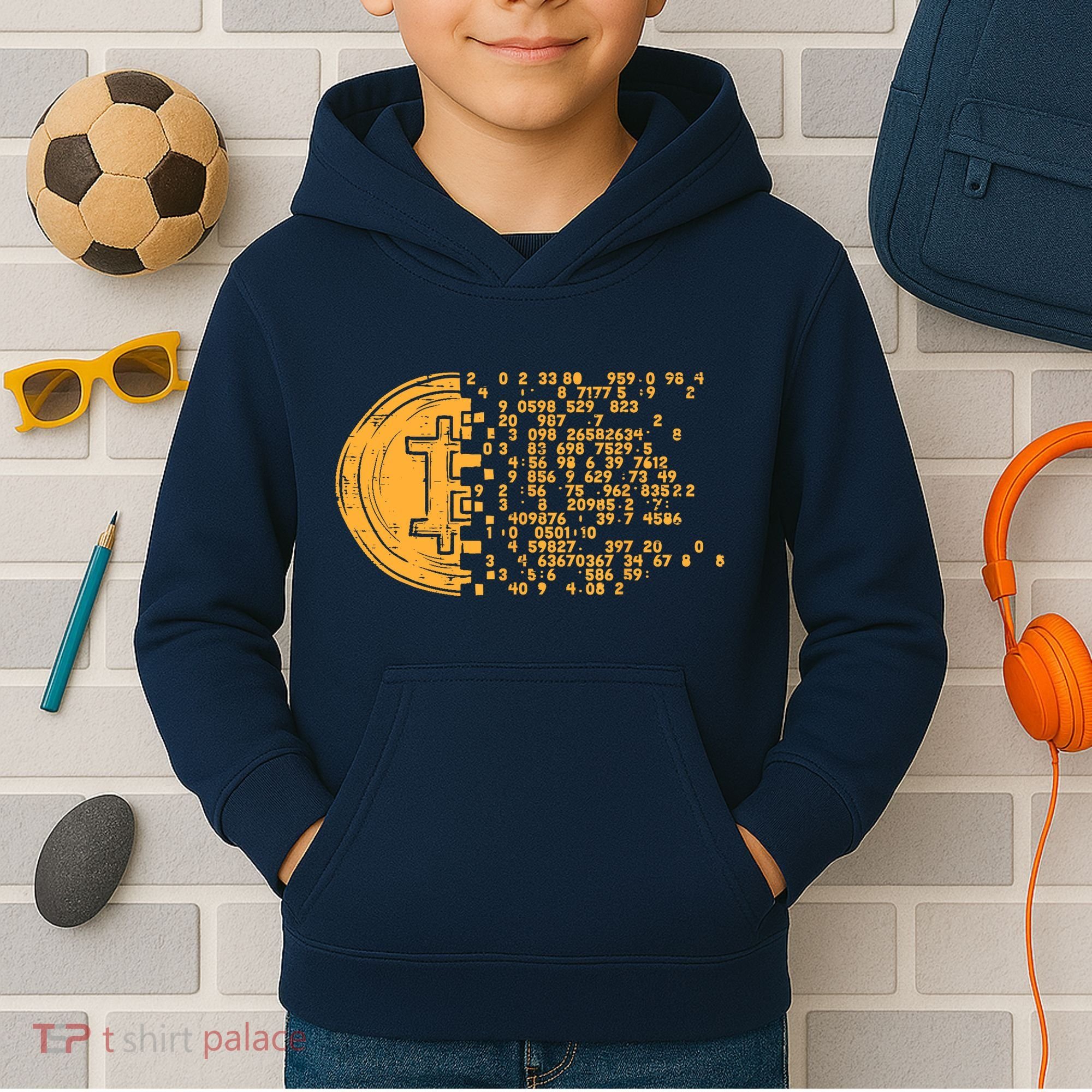Bitcoin Coin Numbers Btc Crypto Cryptocurrency Miner Trader Kids Hoodie