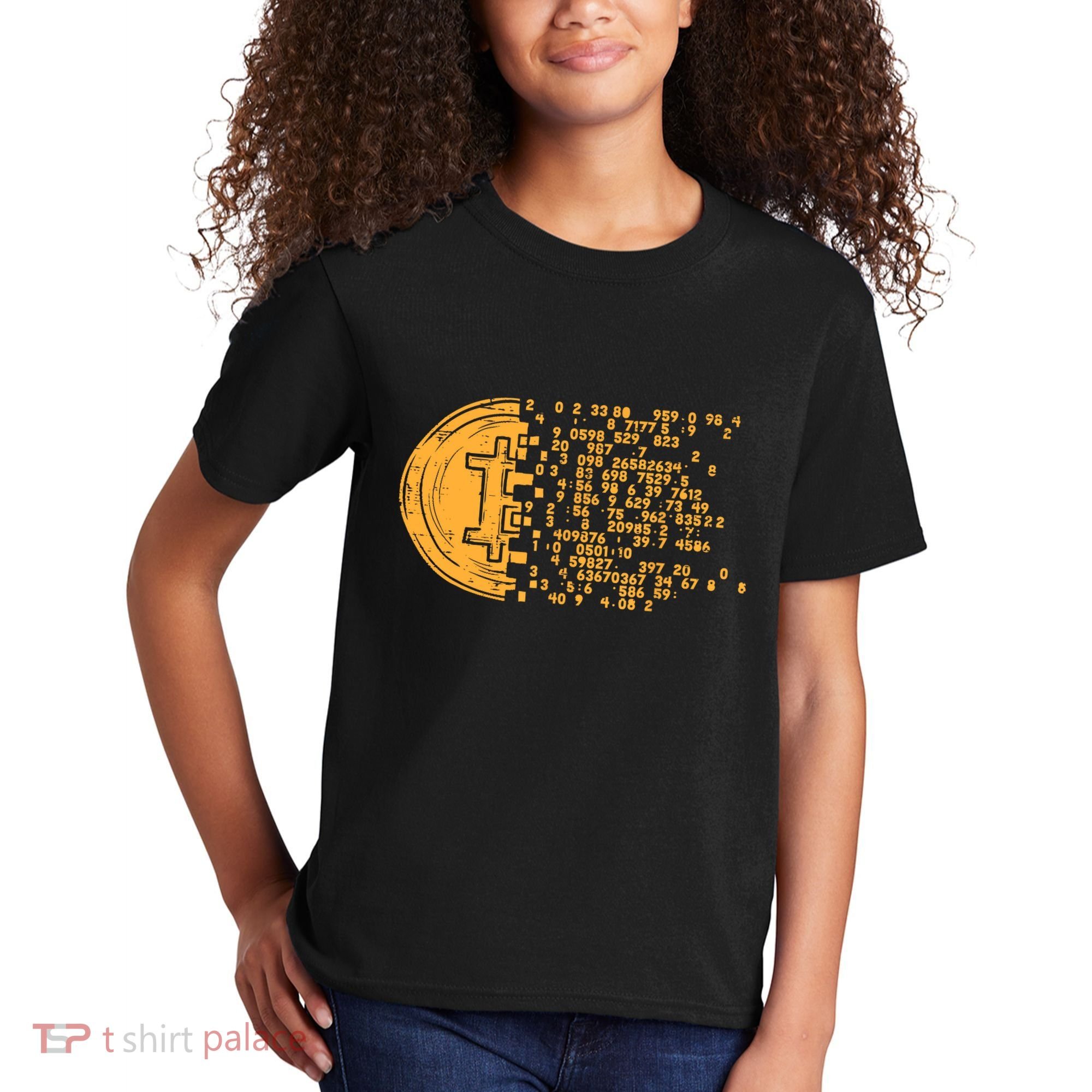 Bitcoin Coin Numbers Btc Crypto Cryptocurrency Miner Trader Kids T-Shirt