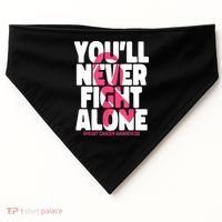 Breast Cancer Nobody Fights Alone Breast Cancer Awareness USA-Made Doggie Bandana thumb 0