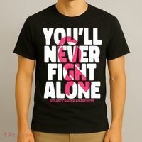 Breast Cancer Nobody Fights Alone Breast Cancer Awareness T-Shirt thumb 3