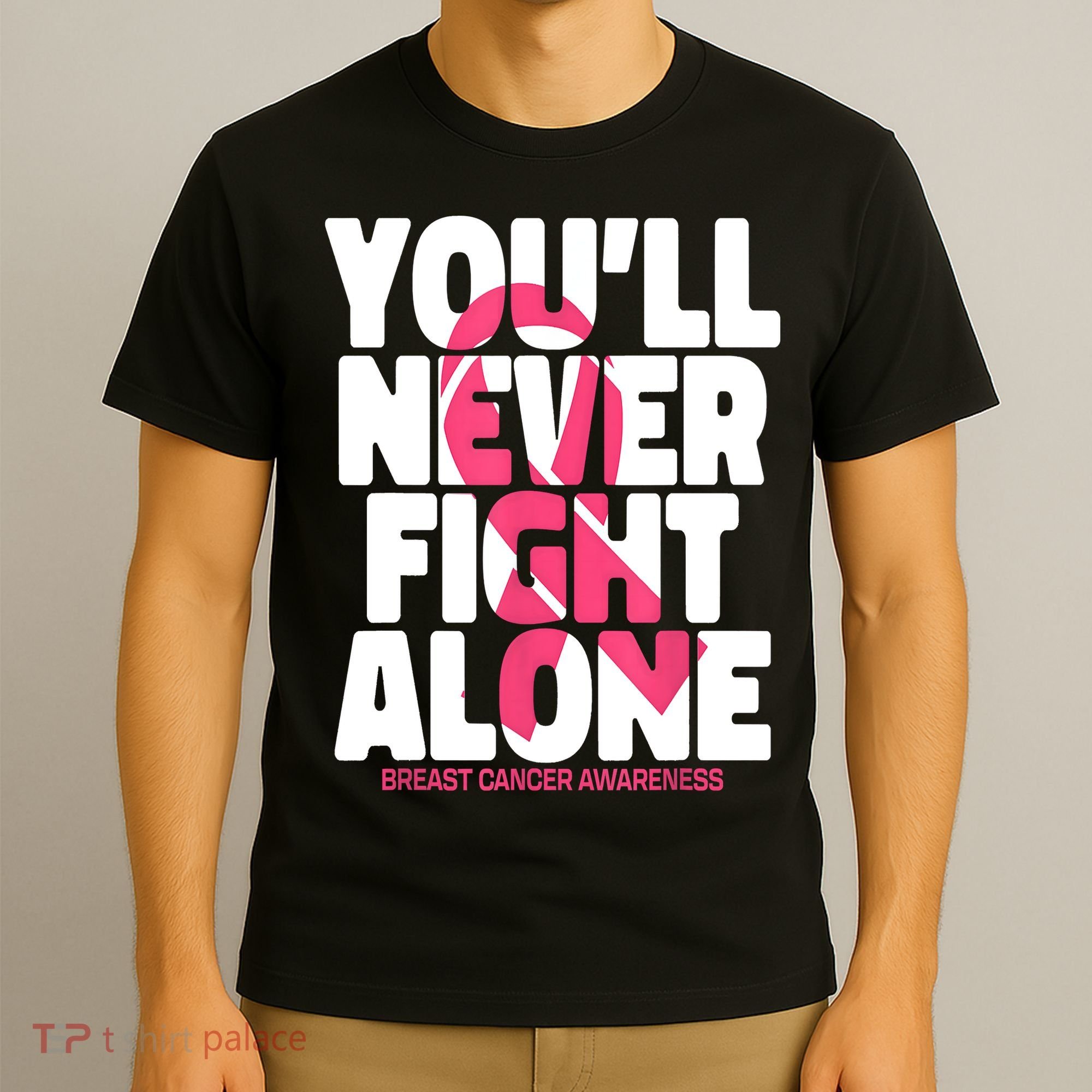 Breast Cancer Nobody Fights Alone Breast Cancer Awareness T-Shirt