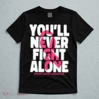 Breast Cancer Nobody Fights Alone Breast Cancer Awareness T-Shirt thumb 5