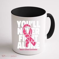 Breast Cancer Nobody Fights Alone Breast Cancer Awareness Coffee Mug thumb 1