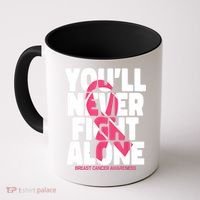 Breast Cancer Nobody Fights Alone Breast Cancer Awareness Coffee Mug thumb 0