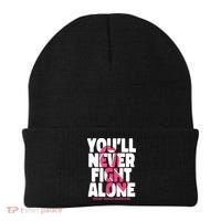 Breast Cancer Nobody Fights Alone Breast Cancer Awareness Beanie thumb 0