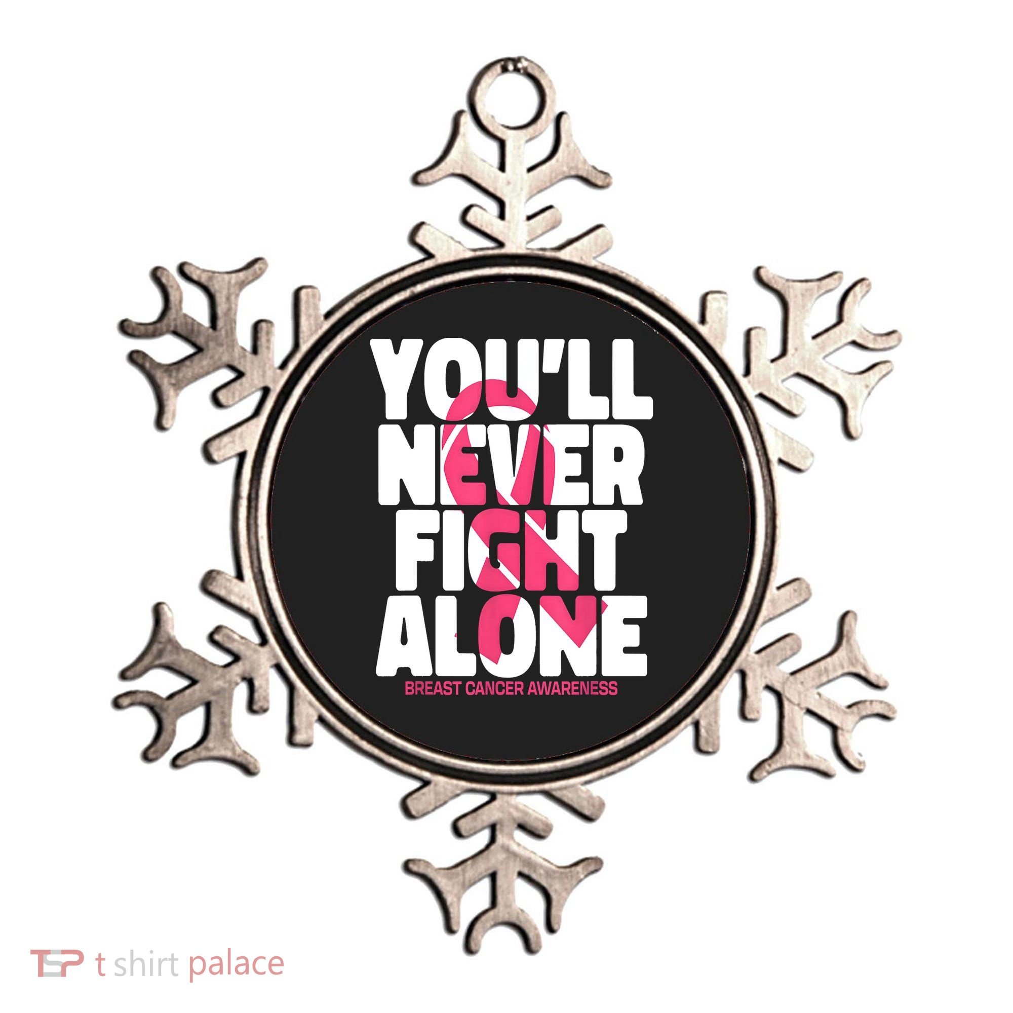 Breast Cancer Nobody Fights Alone Breast Cancer Awareness Ornament