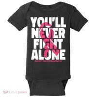 Breast Cancer Nobody Fights Alone Breast Cancer Awareness Baby Bodysuit thumb 0