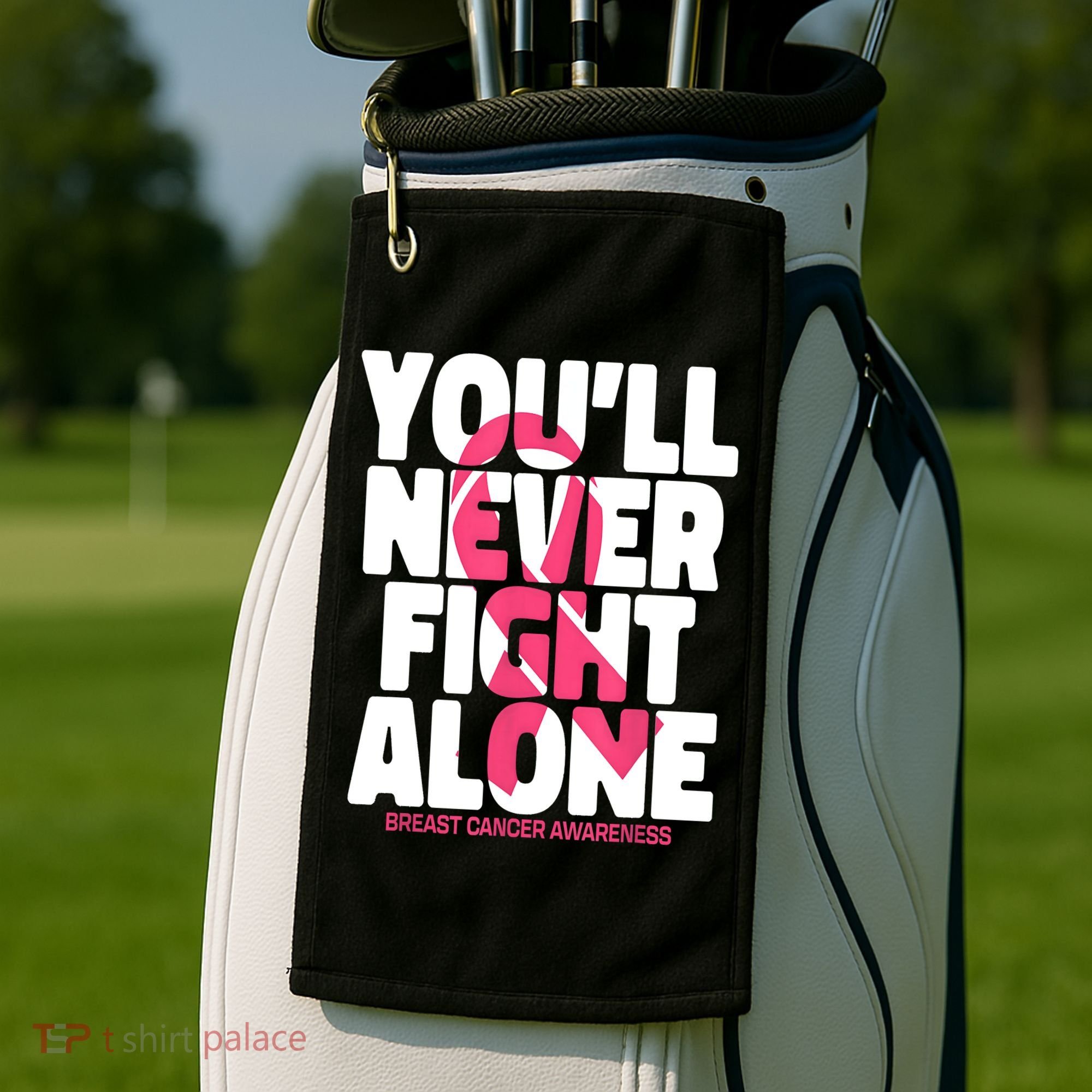 Breast Cancer Nobody Fights Alone Breast Cancer Awareness Golf Towel