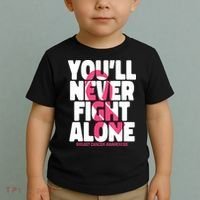 Breast Cancer Nobody Fights Alone Breast Cancer Awareness Toddler T-Shirt thumb 2