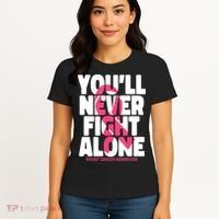 Breast Cancer Nobody Fights Alone Breast Cancer Awareness Women's T-Shirt thumb 4