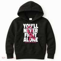 Breast Cancer Nobody Fights Alone Breast Cancer Awareness Kids Hoodie thumb 0