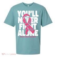 Breast Cancer Nobody Fights Alone Breast Cancer Awareness Sueded Cloud Jersey T-Shirt thumb 0