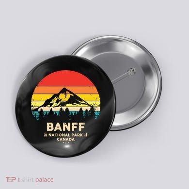 Banff Canadian National Park Retro Souvenir Button
