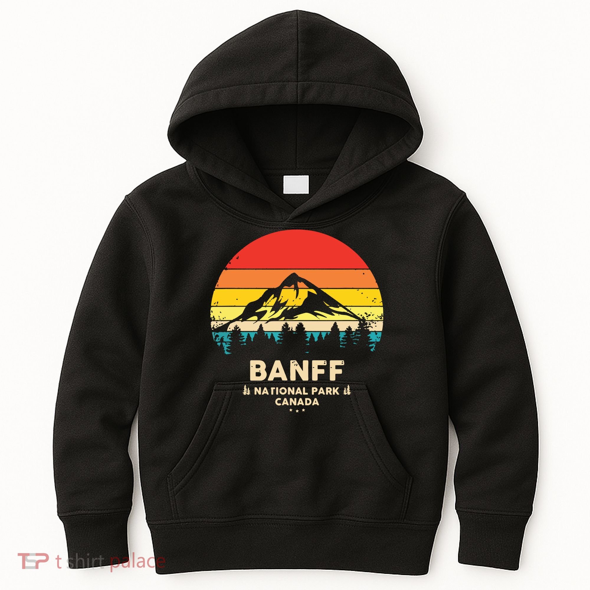 Banff Canadian National Park Retro Souvenir Kids Hoodie