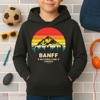 Banff Canadian National Park Retro Souvenir Kids Hoodie thumb 2