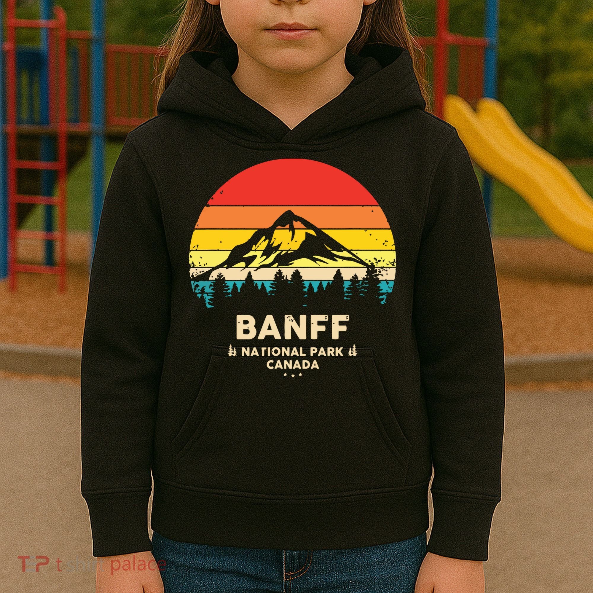 Banff Canadian National Park Retro Souvenir Kids Hoodie